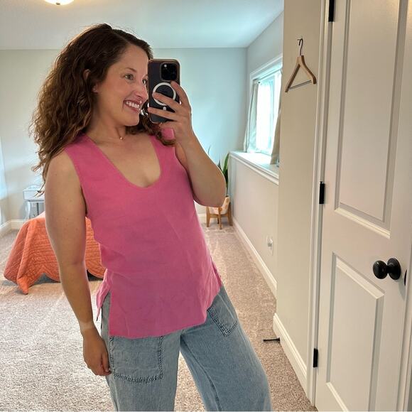 Rachel Comey Linen Pink Scoop Neck Tank 4 Small - Picture 4 of 16